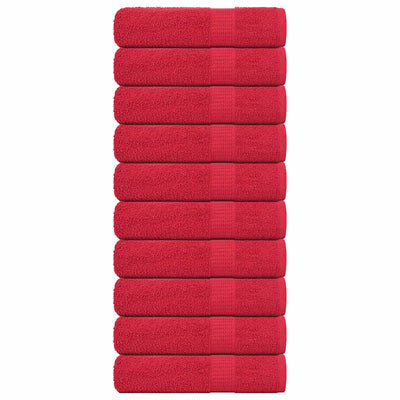 Toallas de baño Vidaxl 10 st 100x150cm 360 g m² 100% de algodón rojo