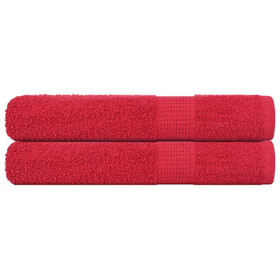Toallas de sauna Vidaxl 2 st 80x200 cm 360 g m² 100% de algodón rojo