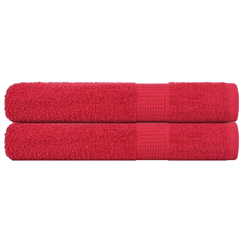 Vidaxl sauna asciugamani 2 ST 80x200 cm 360 g m² 100% di cotone rosso