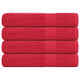 Toallas de sauna Vidaxl 4 st 80x200 cm 360 g m² 100% de algodón rojo