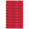Toallas de sauna Vidaxl 10 st 80x200 cm 360 g m² 100% de algodón rojo
