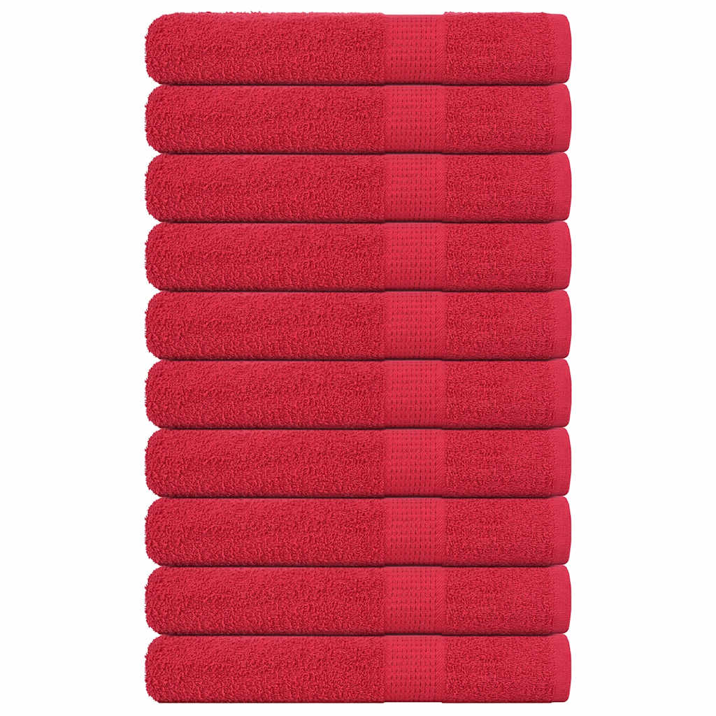 Toallas de sauna Vidaxl 10 st 80x200 cm 360 g m² 100% de algodón rojo