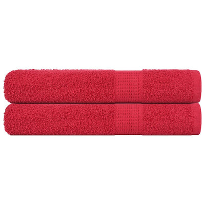 Asciugamani vidaxl 2 pezzi 100x200 cm 360 g m² 100% di cotone rosso