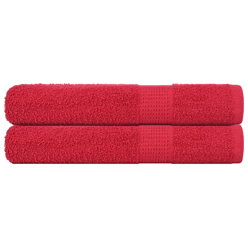 Asciugamani vidaxl 2 pezzi 100x200 cm 360 g m² 100% di cotone rosso