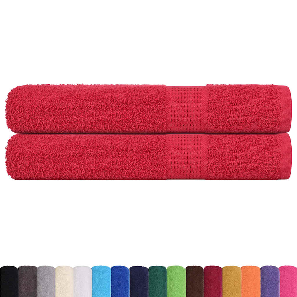 Asciugamani vidaxl 2 pezzi 100x200 cm 360 g m² 100% di cotone rosso