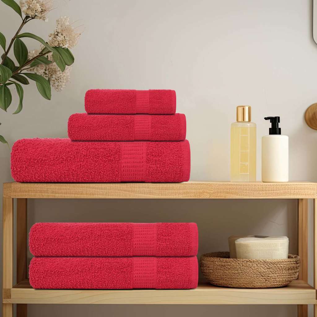 Asciugamani vidaxl 2 pezzi 100x200 cm 360 g m² 100% di cotone rosso