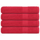 Toallas Vidaxl 4 ST 100x200 cm 360 g m² 100% de algodón rojo