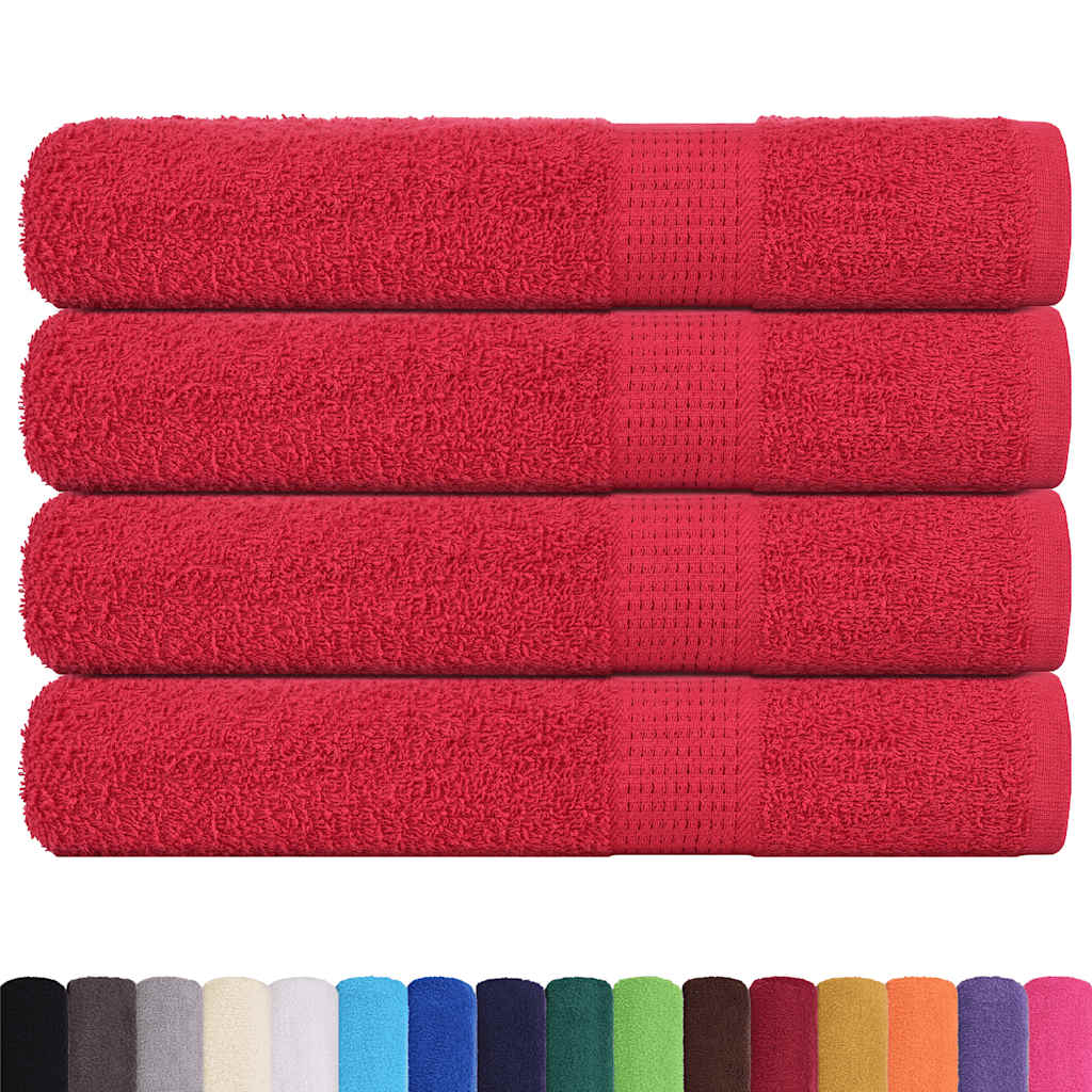 Asciugamani Vidaxl 4 ST 100x200 cm 360 g m² 100% di cotone rosso