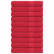 Toallas Vidaxl 10 pcs 100x200 cm 360 g m² 100% de algodón rojo