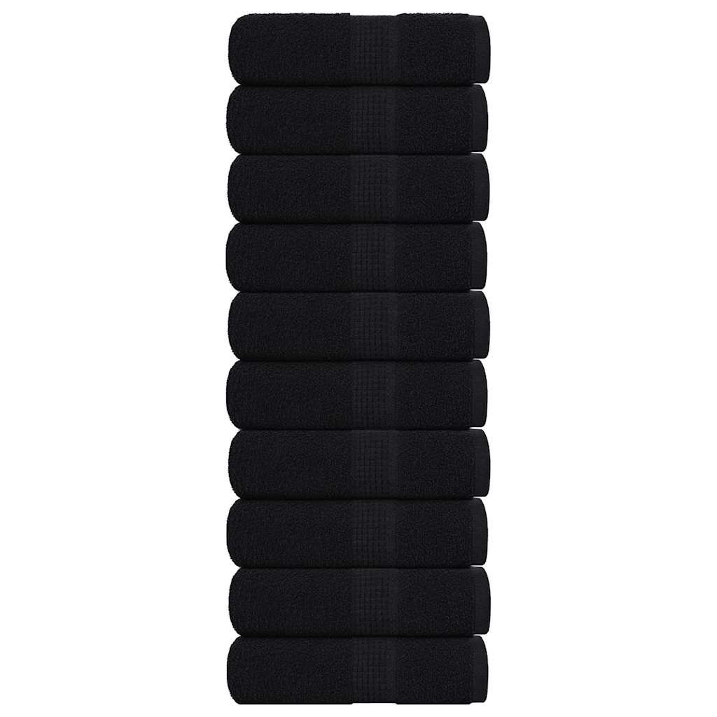 VIDAXL SALATURA DI SPAINS 10 ST 30x30 cm 360 g m² 100% di cotone nero