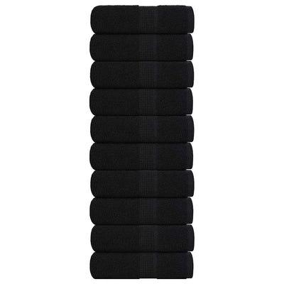 Toallitas invitadas de Vidaxl 10 PCS 30x50 cm 360 g m² 100% de algodón negro