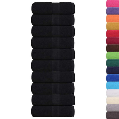 Toallitas invitadas de Vidaxl 10 PCS 30x50 cm 360 g m² 100% de algodón negro