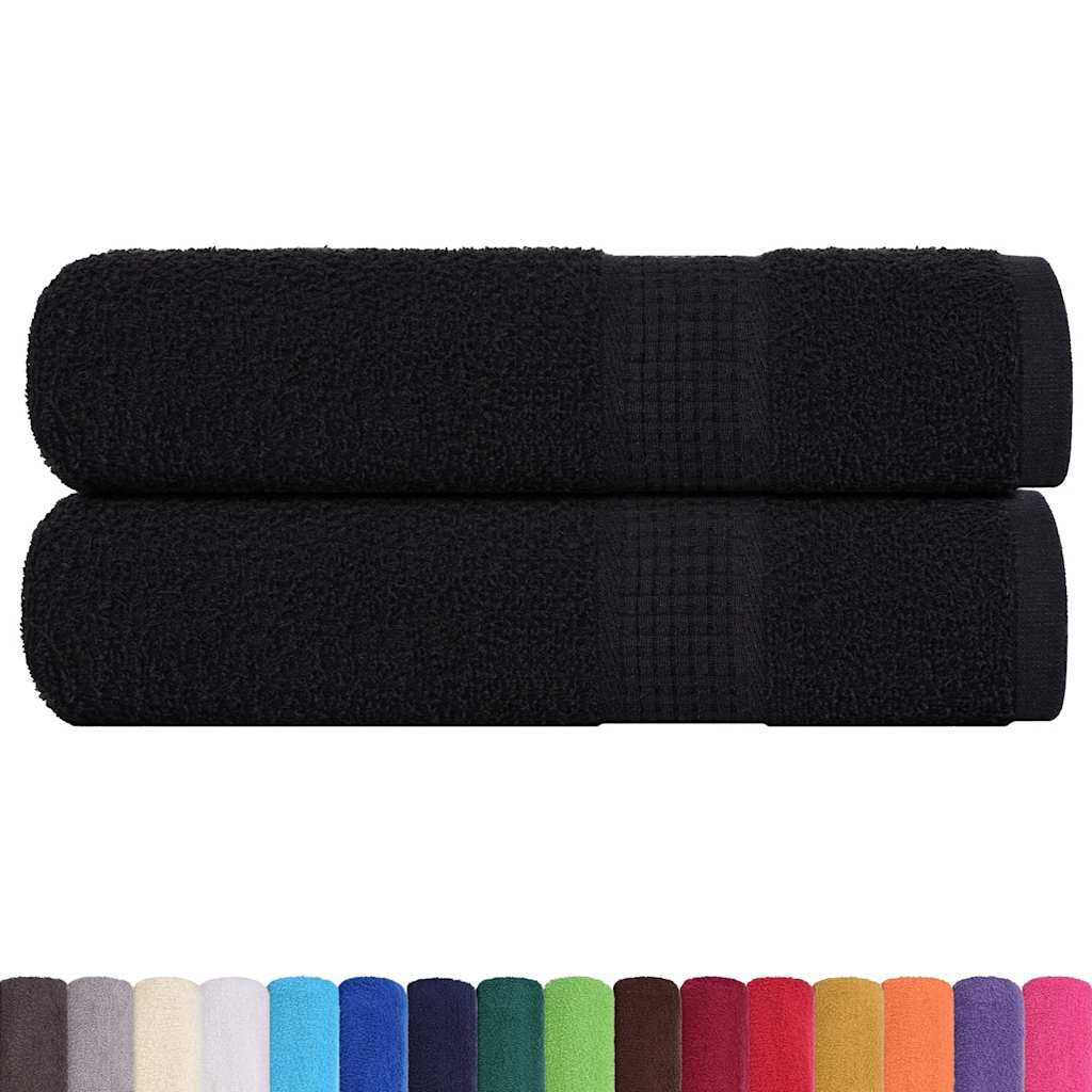 Toallas Vidaxl 2 ST 50x100 cm 360 g m² 100% de algodón negro