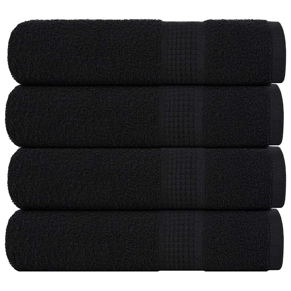 Toallas Vidaxl 4 ST 50x100 cm 360 g m² 100% de algodón negro
