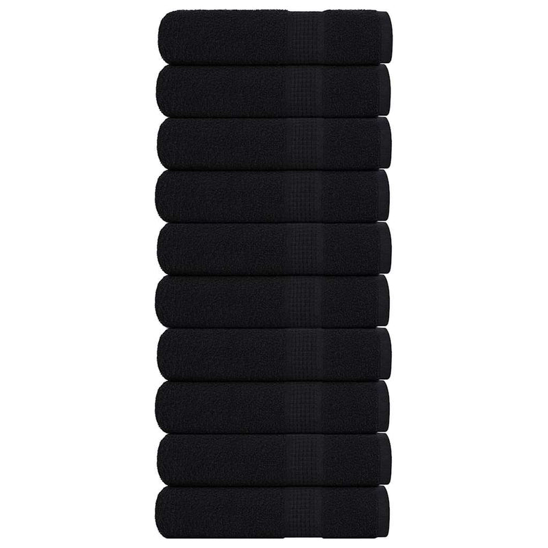 Toallas Vidaxl 10 st 50x100 cm 360 g m² 100% de algodón negro