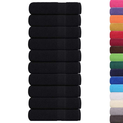 Toallas Vidaxl 10 st 50x100 cm 360 g m² 100% de algodón negro