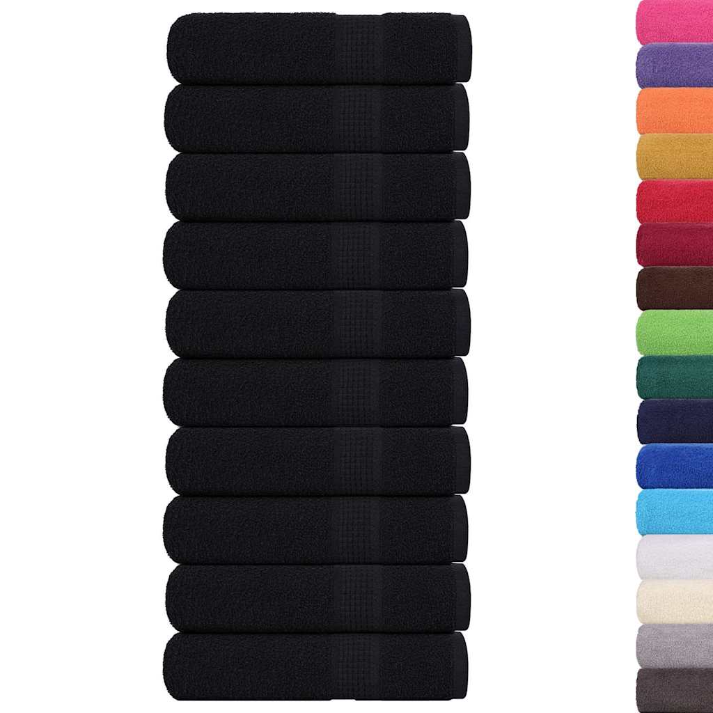 Asciugamani Vidaxl 10 ST 50x100 cm 360 g m² 100% di cotone nero