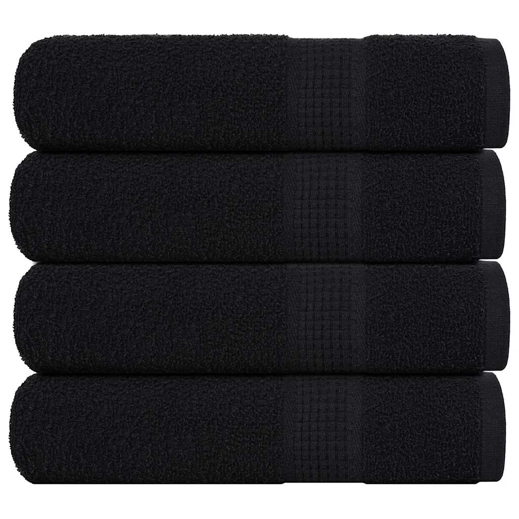 Toallas de baño Vidaxl 4 ST 100x150 cm 360 g m² 100% de algodón negro