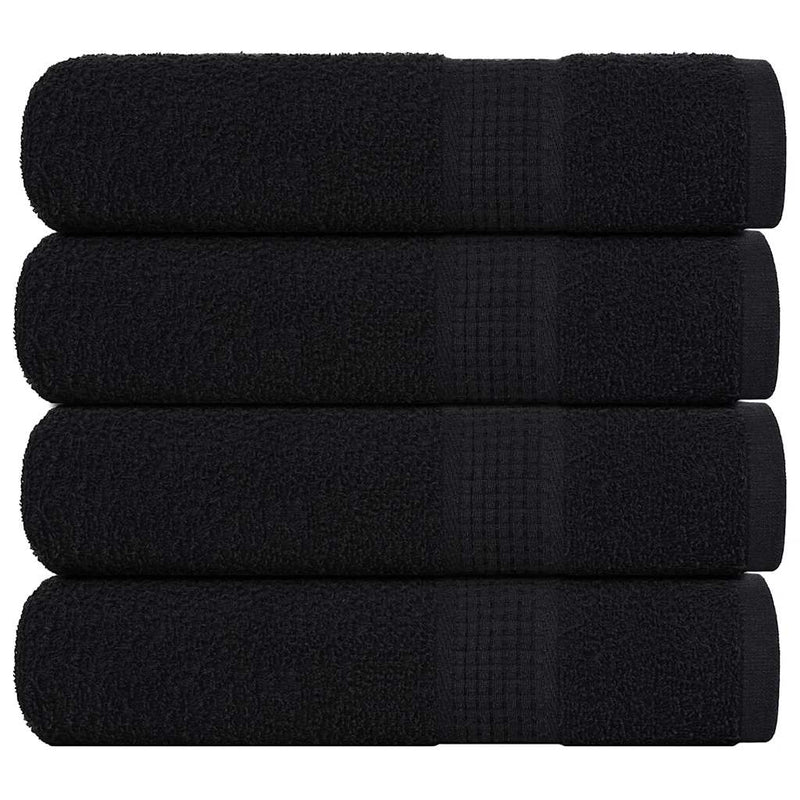Asciugamani da bagno Vidaxl 4 St 100x150 cm 360 g m² 100% di cotone nero