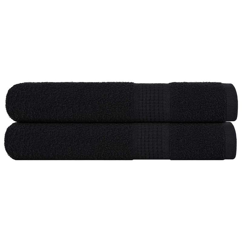 Vidaxl asciugamani 2 pezzi 100x200 cm 360 g m² 100% di cotone nero