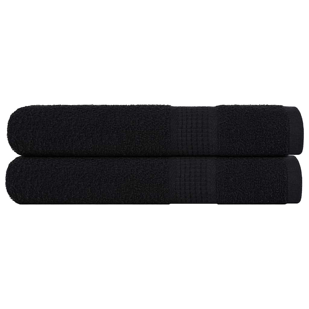 Toallas Vidaxl 2 pcs 100x200 cm 360 g m² 100% de algodón negro