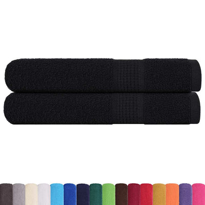 Toallas Vidaxl 2 pcs 100x200 cm 360 g m² 100% de algodón negro