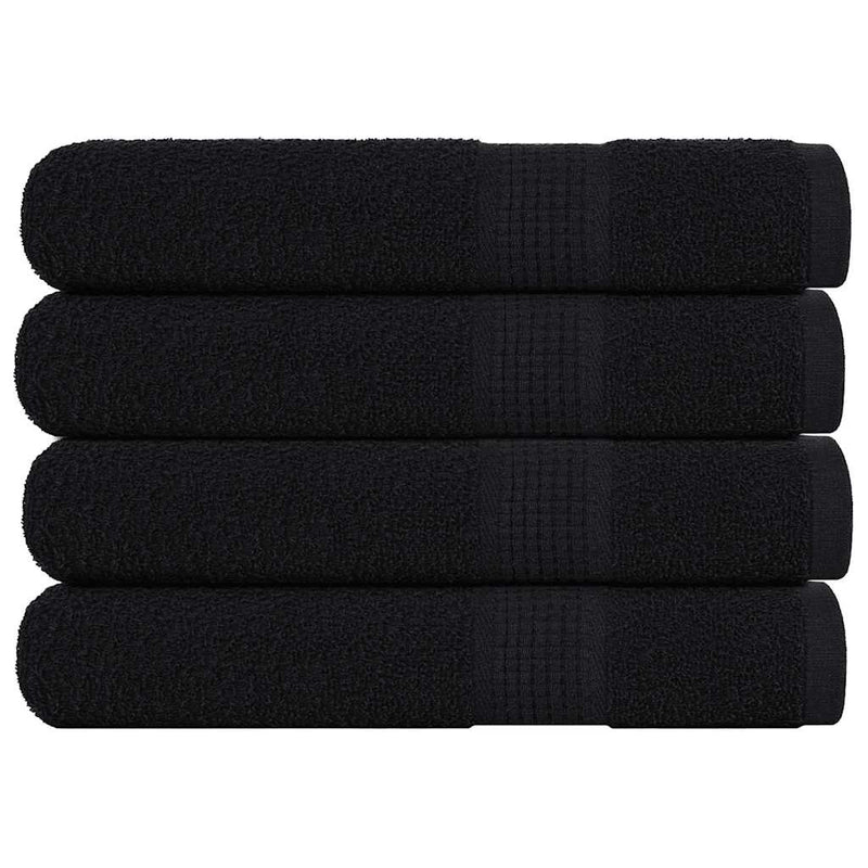Asciugamani Vidaxl 4 pezzi 100x200 cm 360 g m² 100% di cotone nero
