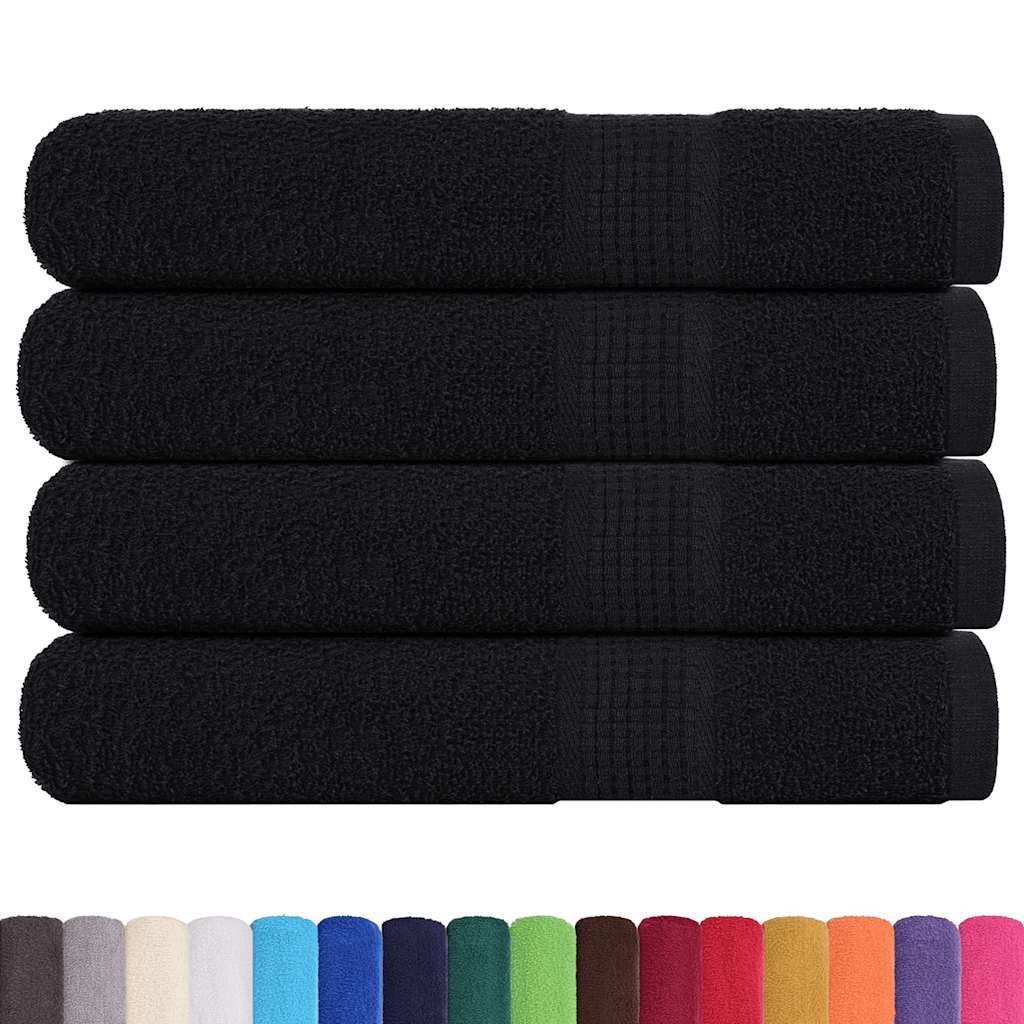 Toallas Vidaxl 4 pcs 100x200 cm 360 g m² 100% de algodón negro
