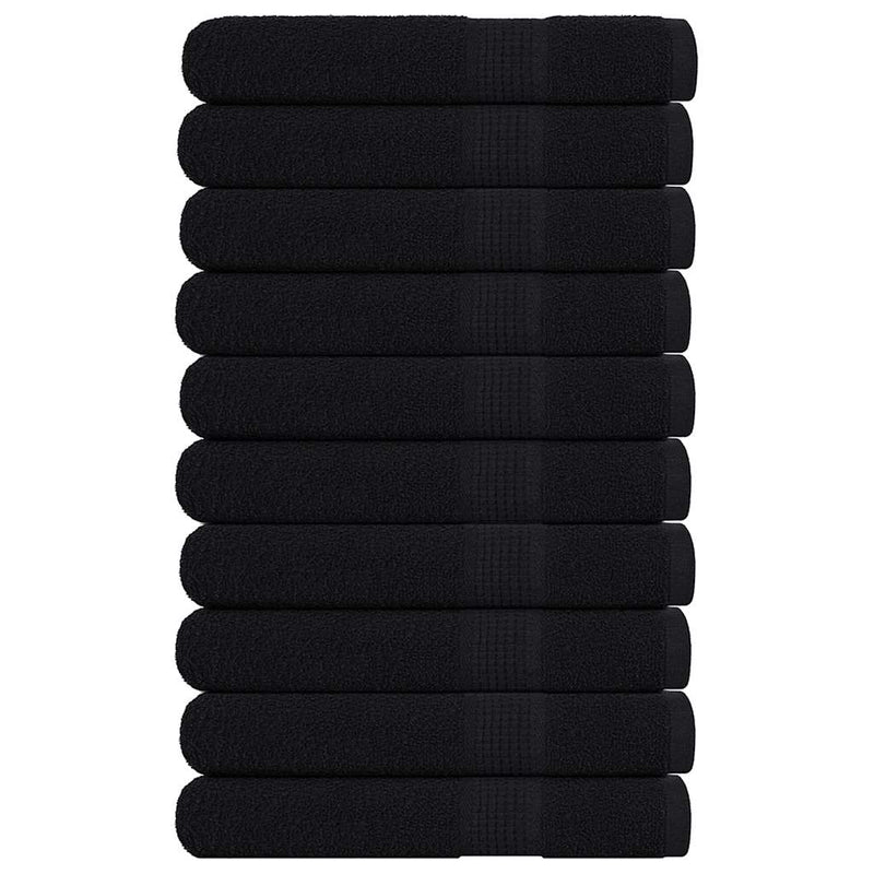 Toallas Vidaxl 10 pcs 100x200 cm 360 g m² 100% de algodón negro