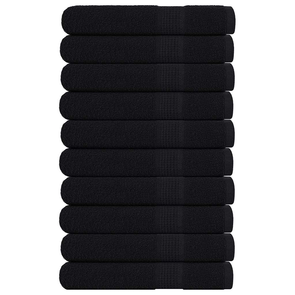 Toallas Vidaxl 10 pcs 100x200 cm 360 g m² 100% de algodón negro