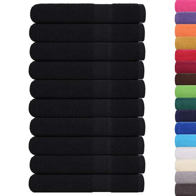 Toallas Vidaxl 10 pcs 100x200 cm 360 g m² 100% de algodón negro