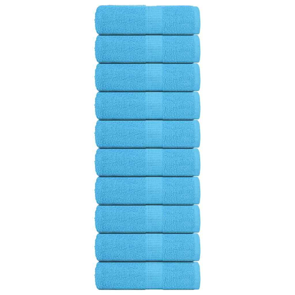 Toallitas de jabón Vidaxl 10 st 30x30 cm 360 g m² 100% de algodón turquesa
