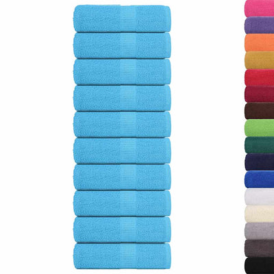 VIDAXL SALOPE SAPONE 10 ST 30x30 cm 360 g m² 100% di cotone turchese