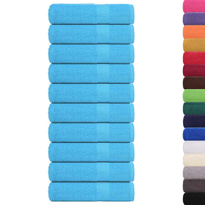 Asciugamani Vidaxl 10 ST 50x100 cm 360 g m² 100% di cotone turchese