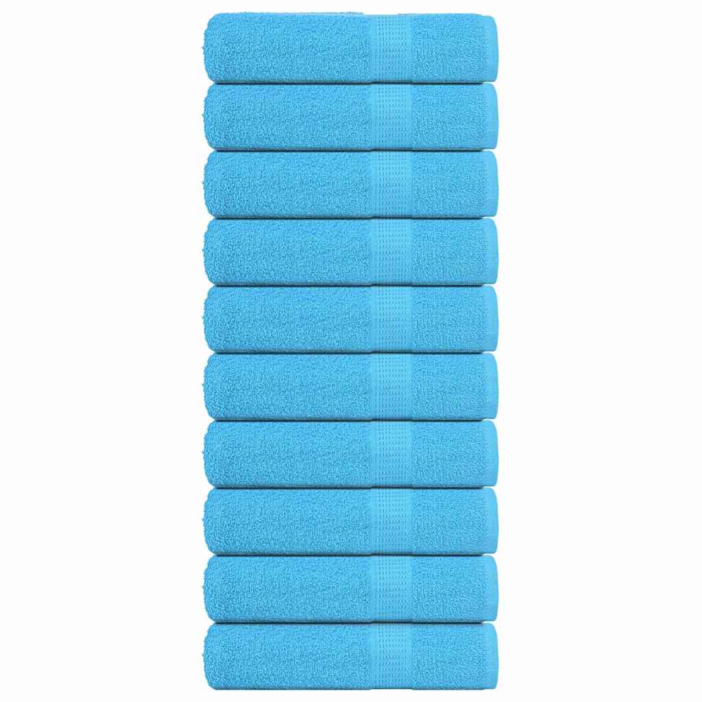 Asciugamani da bagno vidaxl 10 pezzi 100x150 cm 360 g m² 100% di cotone turchese