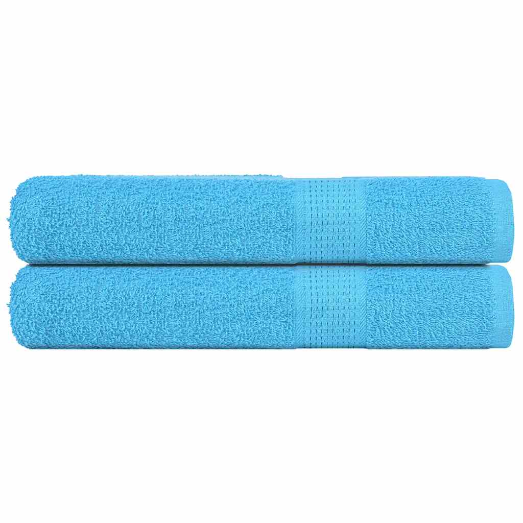 Asciugamani vidaxl 2 pezzi 360 g m² 100x200 cm 100% di cotone turchese
