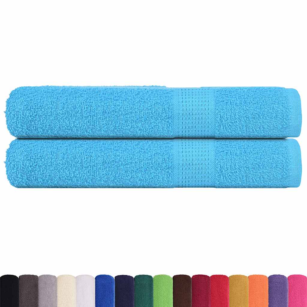 Asciugamani vidaxl 2 pezzi 360 g m² 100x200 cm 100% di cotone turchese