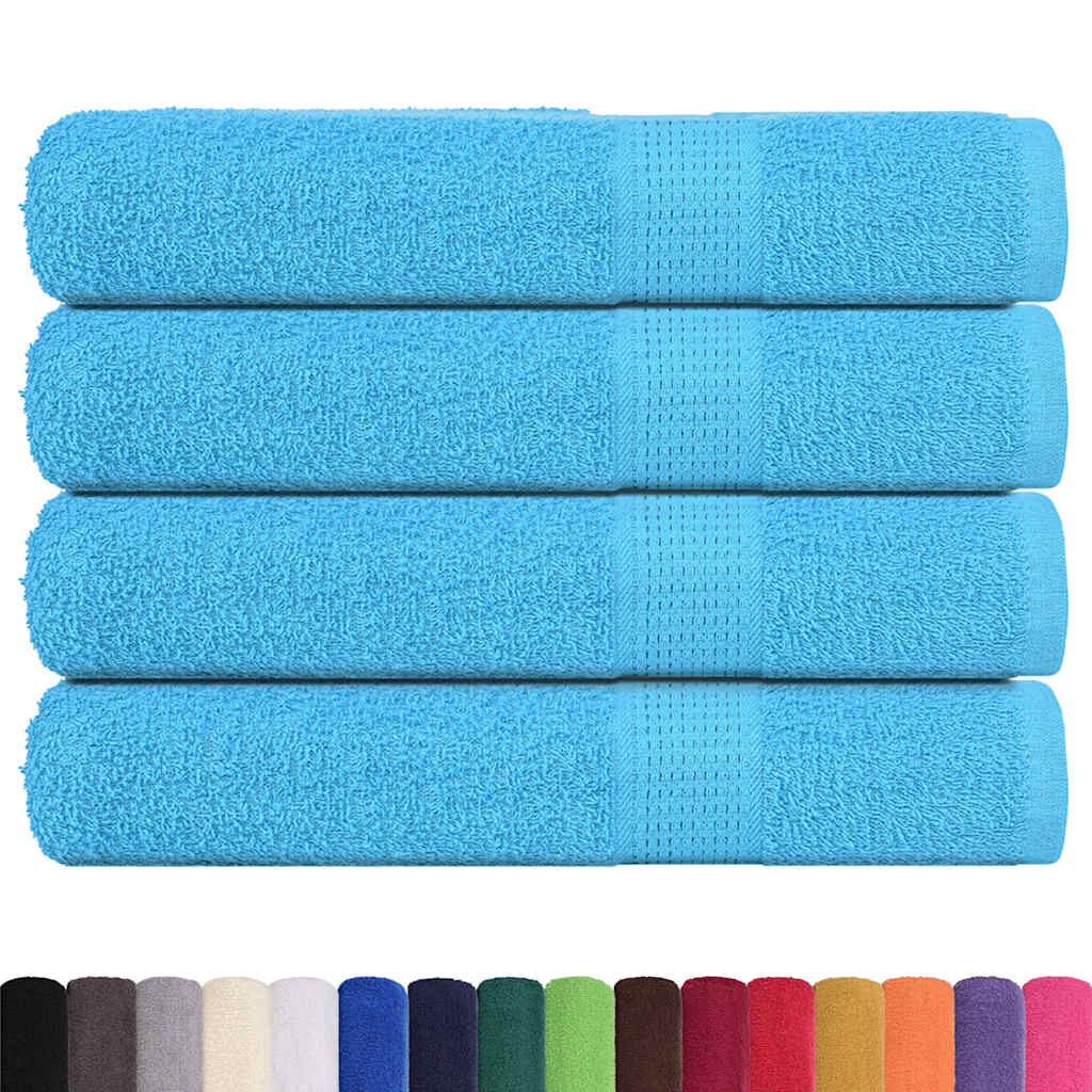 Asciugamani Vidaxl 4 St 360 g m² 100x200 cm 100% di cotone turchese
