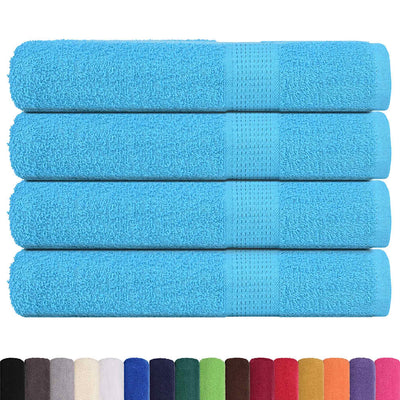 Asciugamani Vidaxl 4 St 360 g m² 100x200 cm 100% di cotone turchese