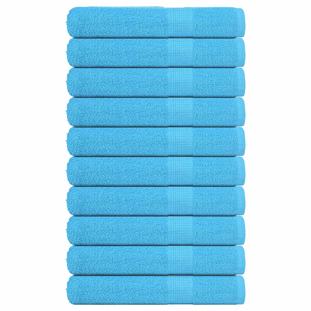 Toallas Vidaxl 10 PCS 360 g m² 100x200 cm 100% de algodón turquesa