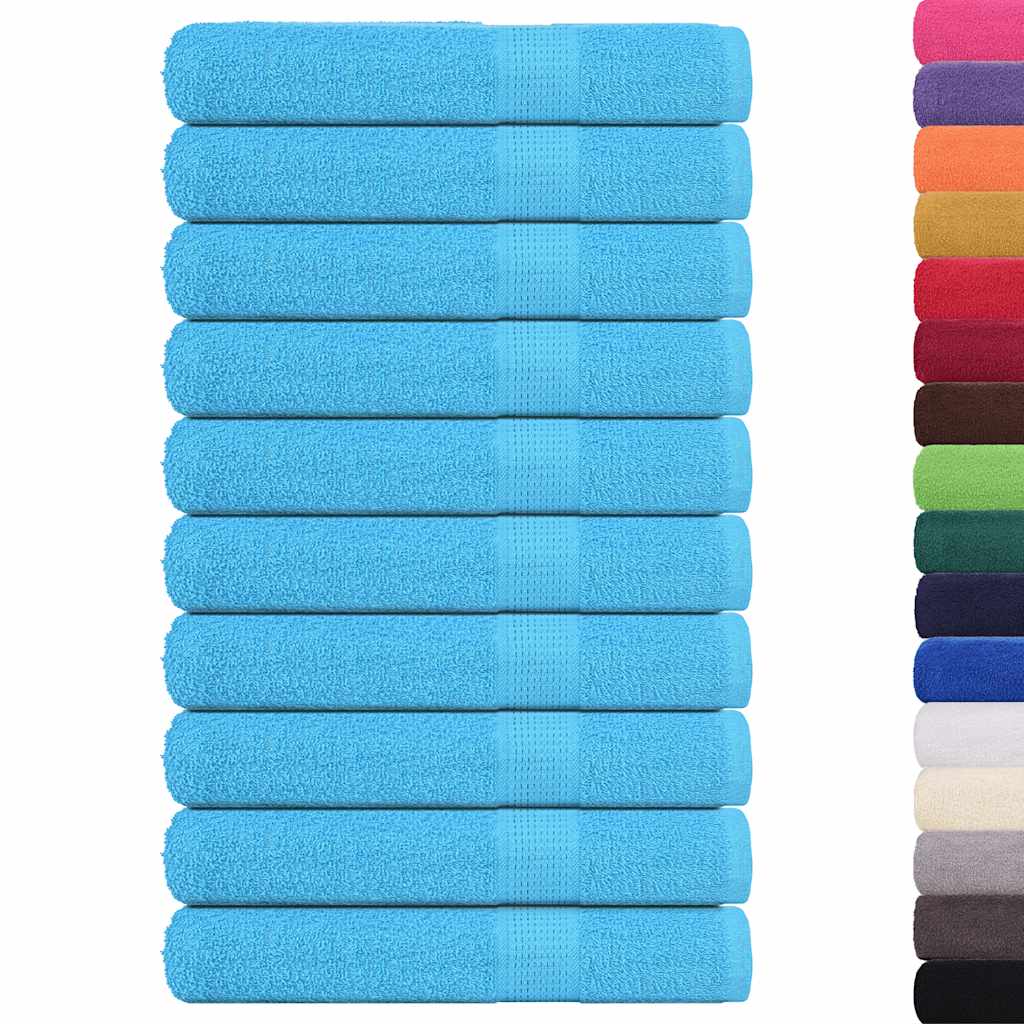 Toallas Vidaxl 10 PCS 360 g m² 100x200 cm 100% de algodón turquesa