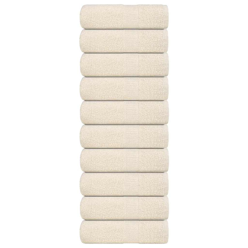 Vidaxl Guest Wipes 10 pezzi 30x50 cm 360 g m² 100% Crema di cotone, colorato