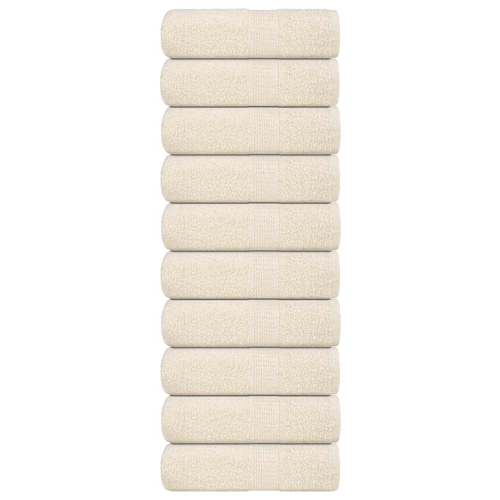 Toallitas invitadas de Vidaxl 10 PCS 30x50 cm 360 g m² 100% de crema de algodón