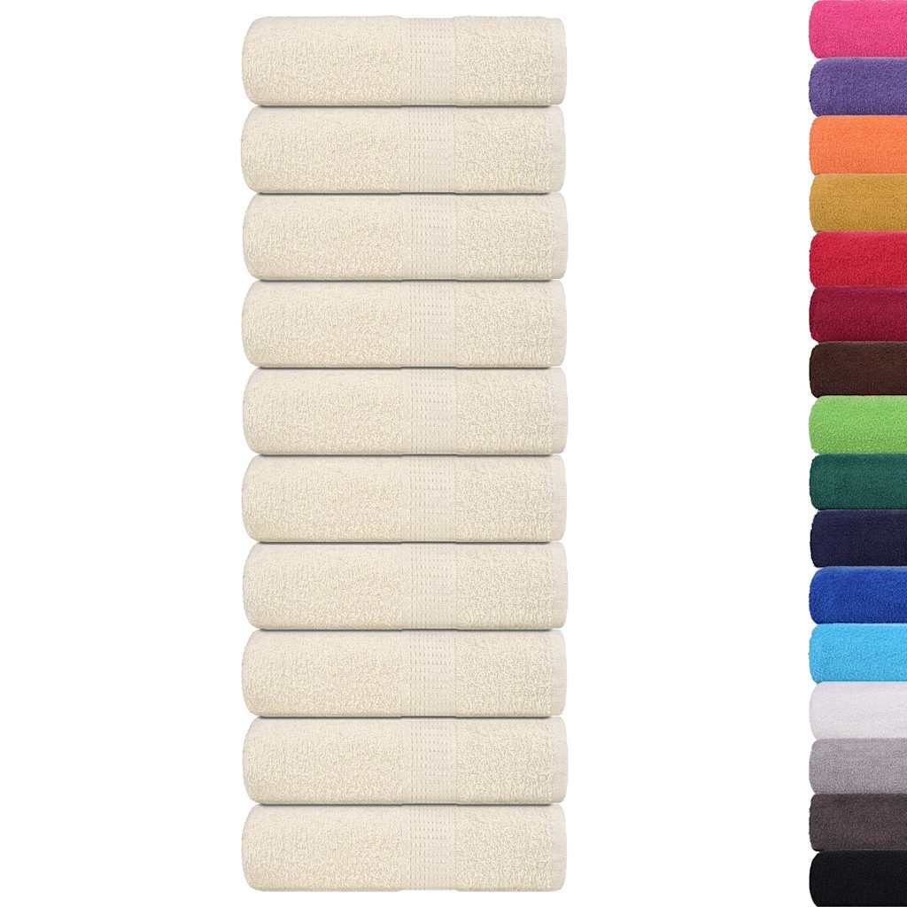 Vidaxl Guest Wipes 10 pezzi 30x50 cm 360 g m² 100% Crema di cotone, colorato