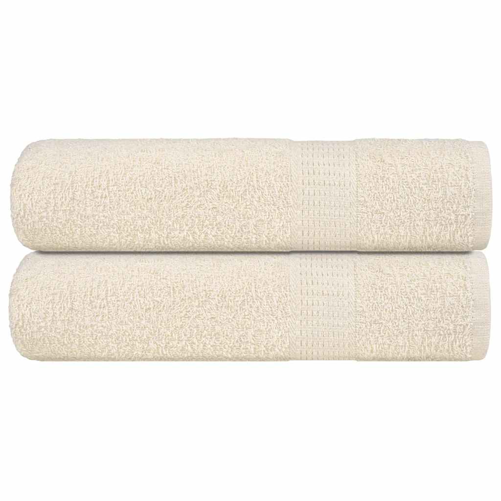 Asciugamani Vidaxl 2 ST 50x100 cm 360 g m² 100% Crema di cotone -Collorato