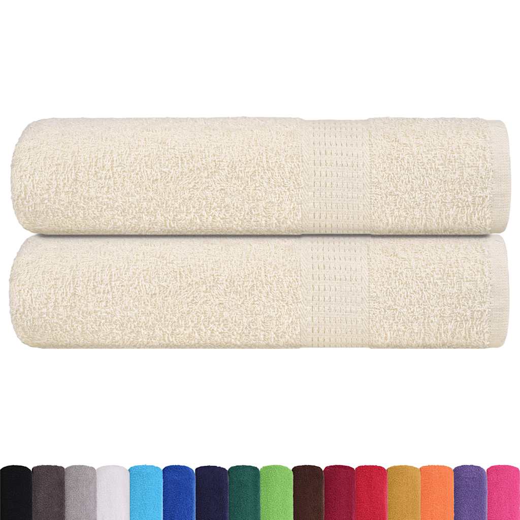 Asciugamani Vidaxl 2 ST 50x100 cm 360 g m² 100% Crema di cotone -Collorato