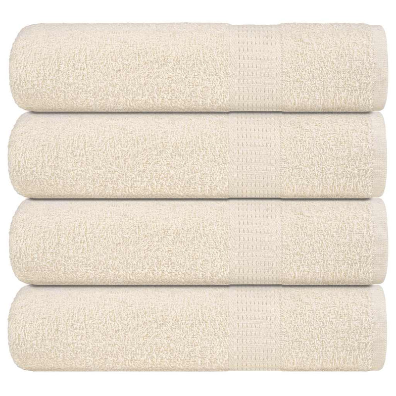 Asciugamani Vidaxl 4 ST 50x100 cm 360 g m² 100% Crema di cotone -Collorato