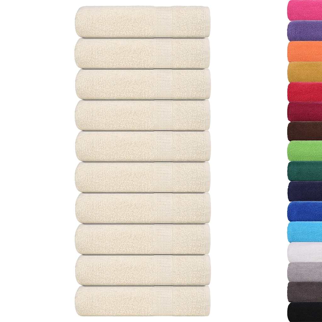 Vidaxl Asciugamani da bagno 10 ST 100x150 cm 360 g m² 100% Crema di cotone colorato