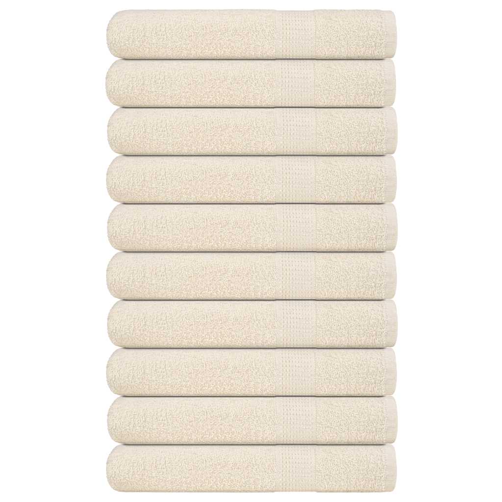 Vidaxl sauna asciugamani 10 st 80x200 cm 360 g m² 100% crema di cotone