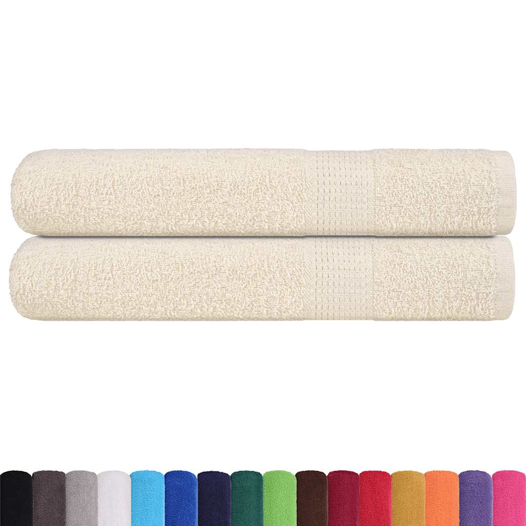 Toallas Vidaxl 2 pcs 100x200 cm 360 g m² 100% de crema de algodón